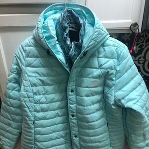 NWT New Balance teal puffer jacket XL fur lining